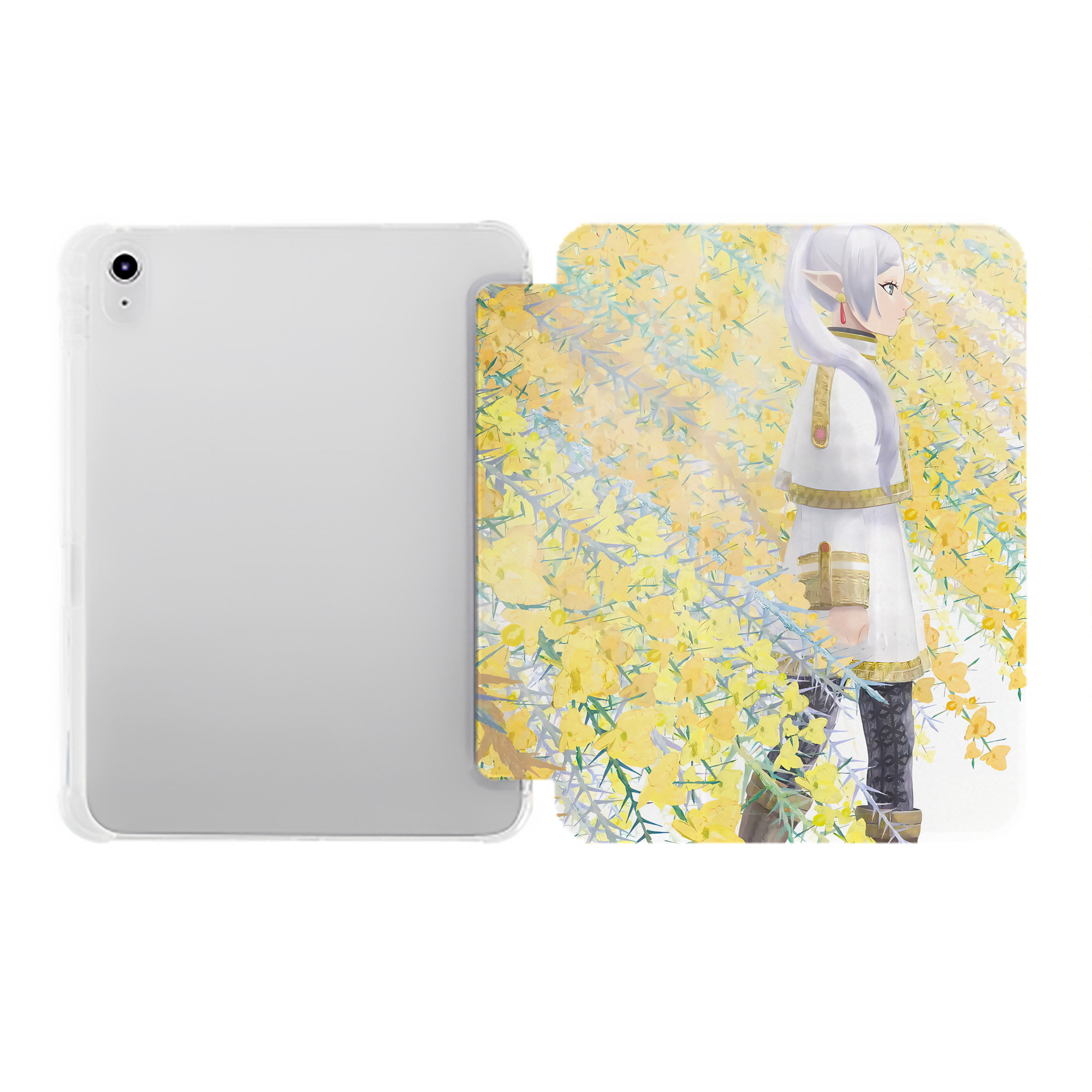 （画像用） 葬送のフリーレン Frieren IPad ケース ペン収納付き 三つ折りスタンド PUレザー×シリコン 対応機種9.5/10.5/10.9インチ